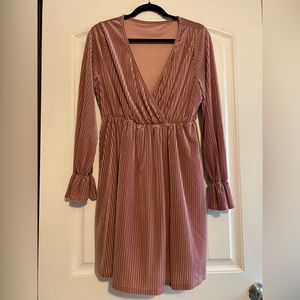 Pink velvet dress